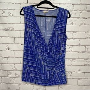Banana Republic Factory Faux Wrap Top Blue XL